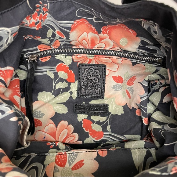 Lucky Brand Italian Leather Shoulder Bag Black - Picture 7 of 12